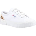 Superga 2630 Stripe Pad Leopard Baskets Blanches/ Léopard Pour Femmes 100 % Coton