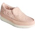 Sperry Moc-Sider Chaussures Mocassins Femme En Daim De Couleur Rose Pâle