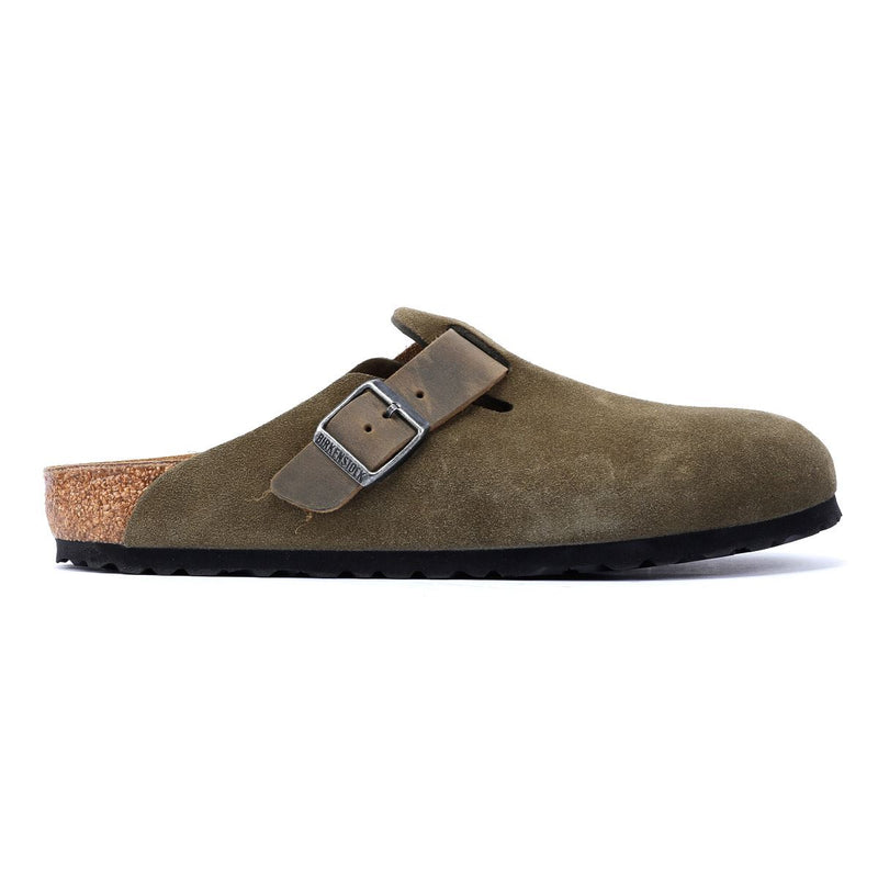 Birkenstock Boston Suede Clogs Verts