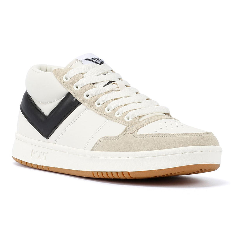 Pony #1 Low Baskets En Daim Blanches/Noires