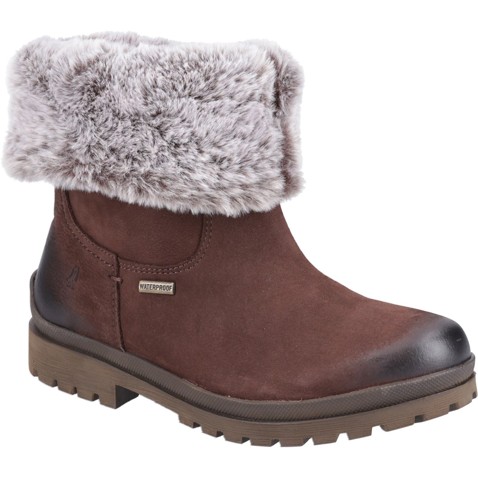 Hush Puppies Alice Bottes Marron En Cuir Pour Femmes