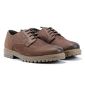 Barbour Sandstone Chaussures En Cuir Pour Hommes Marron À Lacets