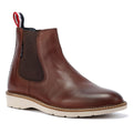 Ben Sherman Hampton Bottes Rouges En Cuir Pour Hommes