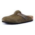 Birkenstock Boston Suede Clogs Verts