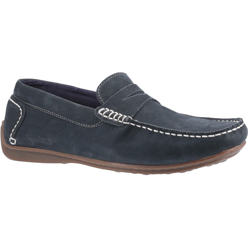 Hush Puppies Roscoe Chaussures Bateau En Cuir Pour Hommes, Bleu Marine