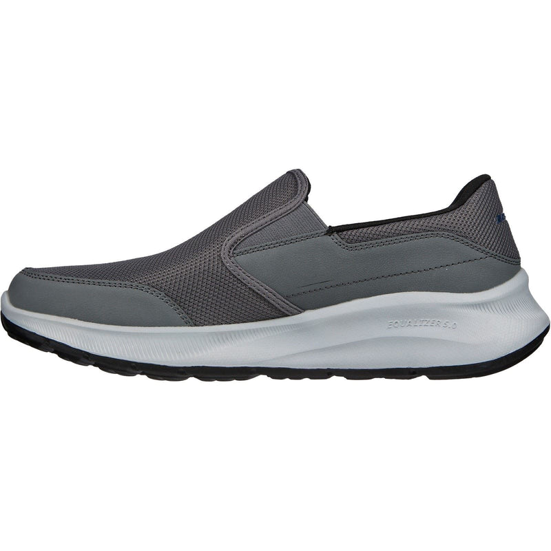 Skechers Equalizer 5.0 Persistable Baskets Pour Homme En Toile De Couleur Anthracite