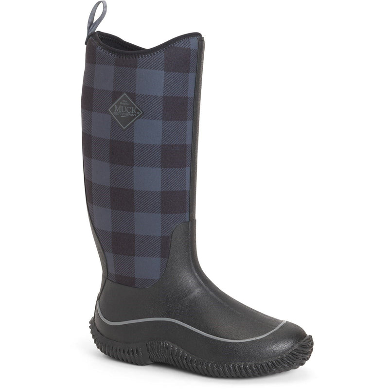 Muck Boots Hale Bottes En Caoutchouc À Carreaux Noir/Gris