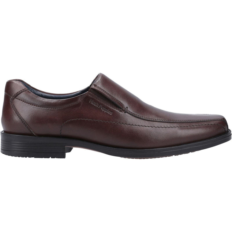 Hush Puppies Brody Chaussures Pour Hommes En Cuir, Coloris Chocolat, À Enfiler.