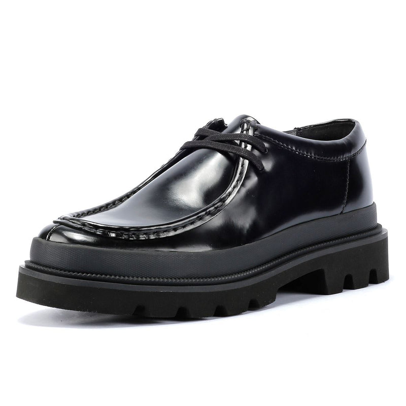 Clarks Main Badell Seam Chaussures en cuir noir à lacets pour hommes