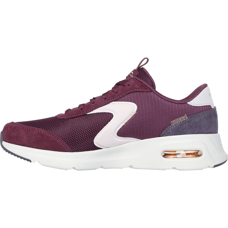 Skechers Skech-Air Court Air Wave Sneakers Femme En Cuir Bordeaux/Multicolore