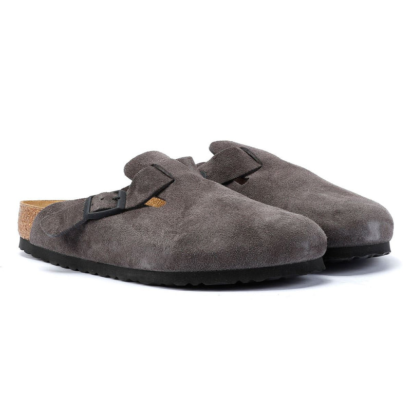 Birkenstock Boston Sabots en daim gris.