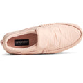 Sperry Moc-Sider Chaussures Mocassins Femme En Daim De Couleur Rose Pâle