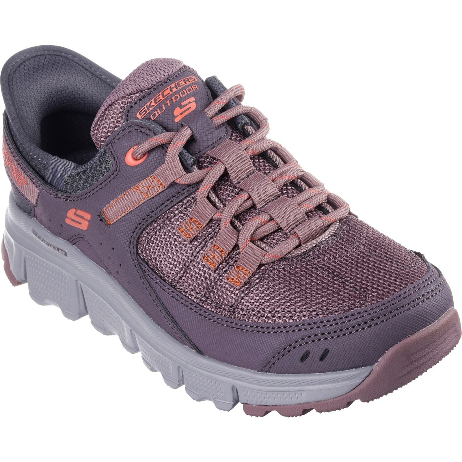 Skechers Summits AT Bottines De Randonnée Synthétiques Pour Femmes, Bordeaux/Multicolores