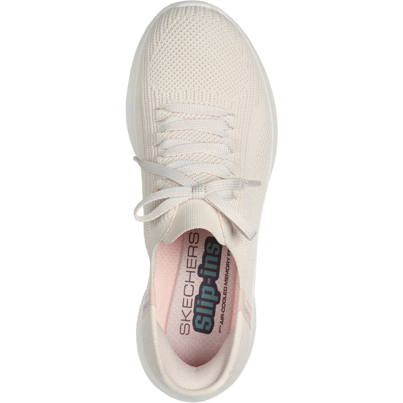 Skechers Ultra Flex 3.0 Brilliant Baskets Naturelles Pour Femmes En Textile