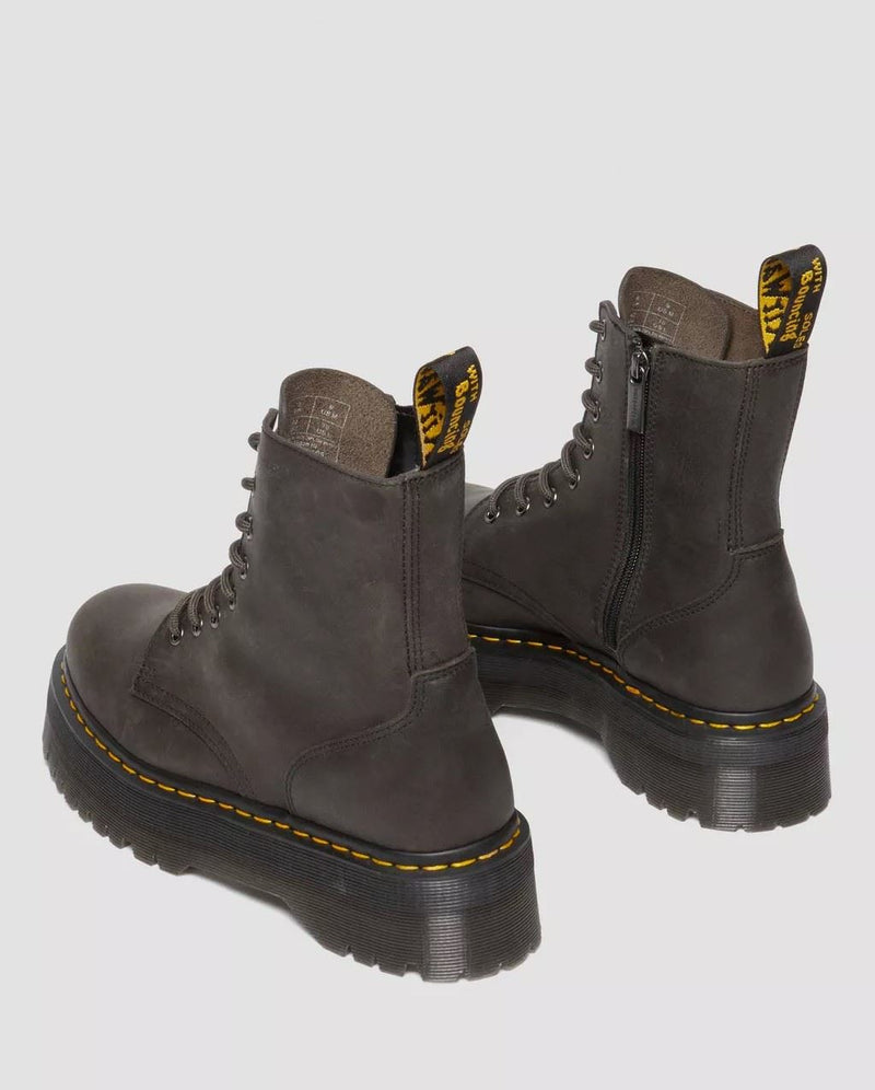 Dr. Martens Jadon Bottes En Cuir Pour Femme De Couleur Grise