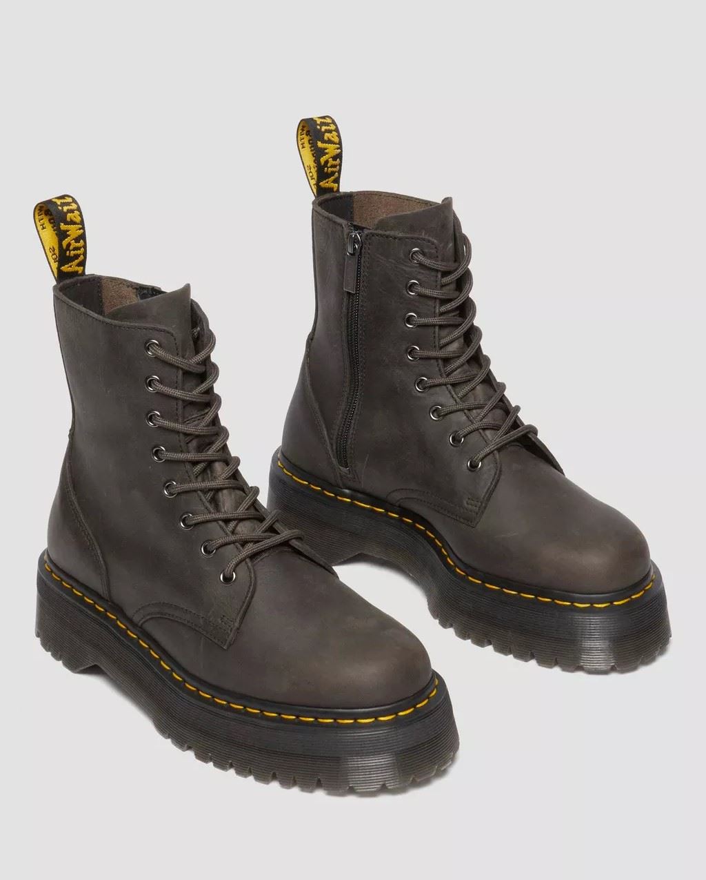 Dr. Martens Jadon Bottes En Cuir Pour Femme De Couleur Grise