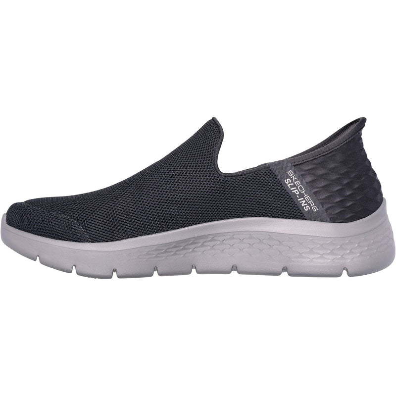 Skechers Go Walk Flex No Hands Baskets Homme En Polyester Gris Foncé