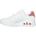 Skechers Uno Pop Back Baskets Synthétiques Blanches/Corail Pour Femmes