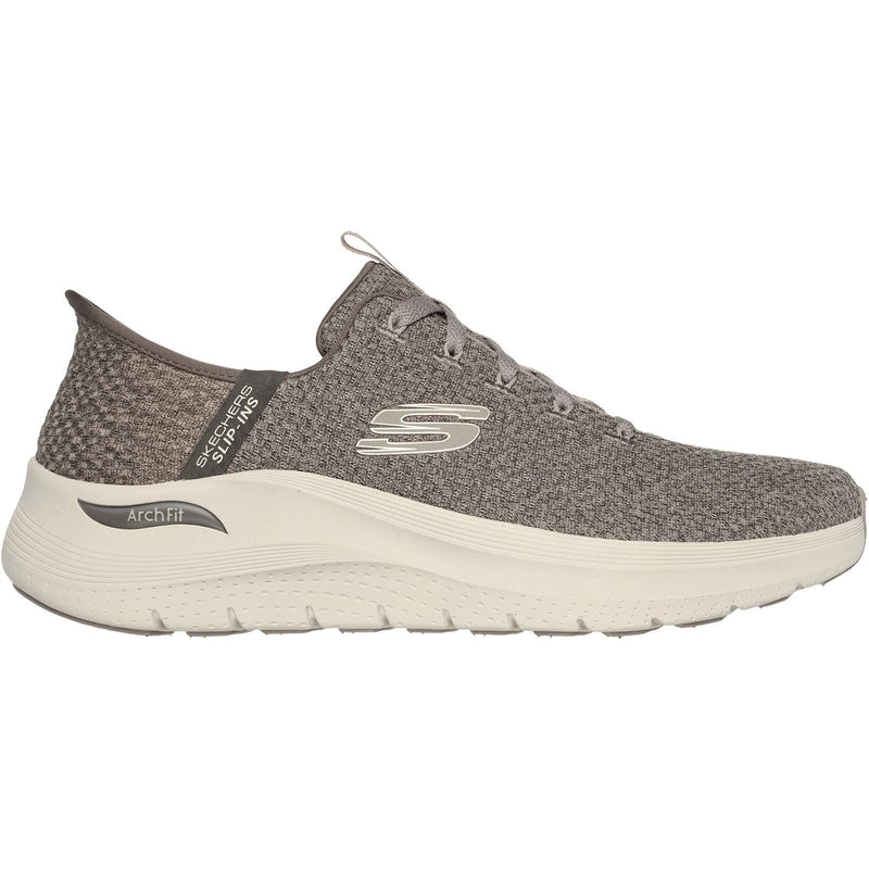 Skechers Arch Fit 2.0 Look Ahead Baskets Pour Hommes En Toile Couleur Taupe