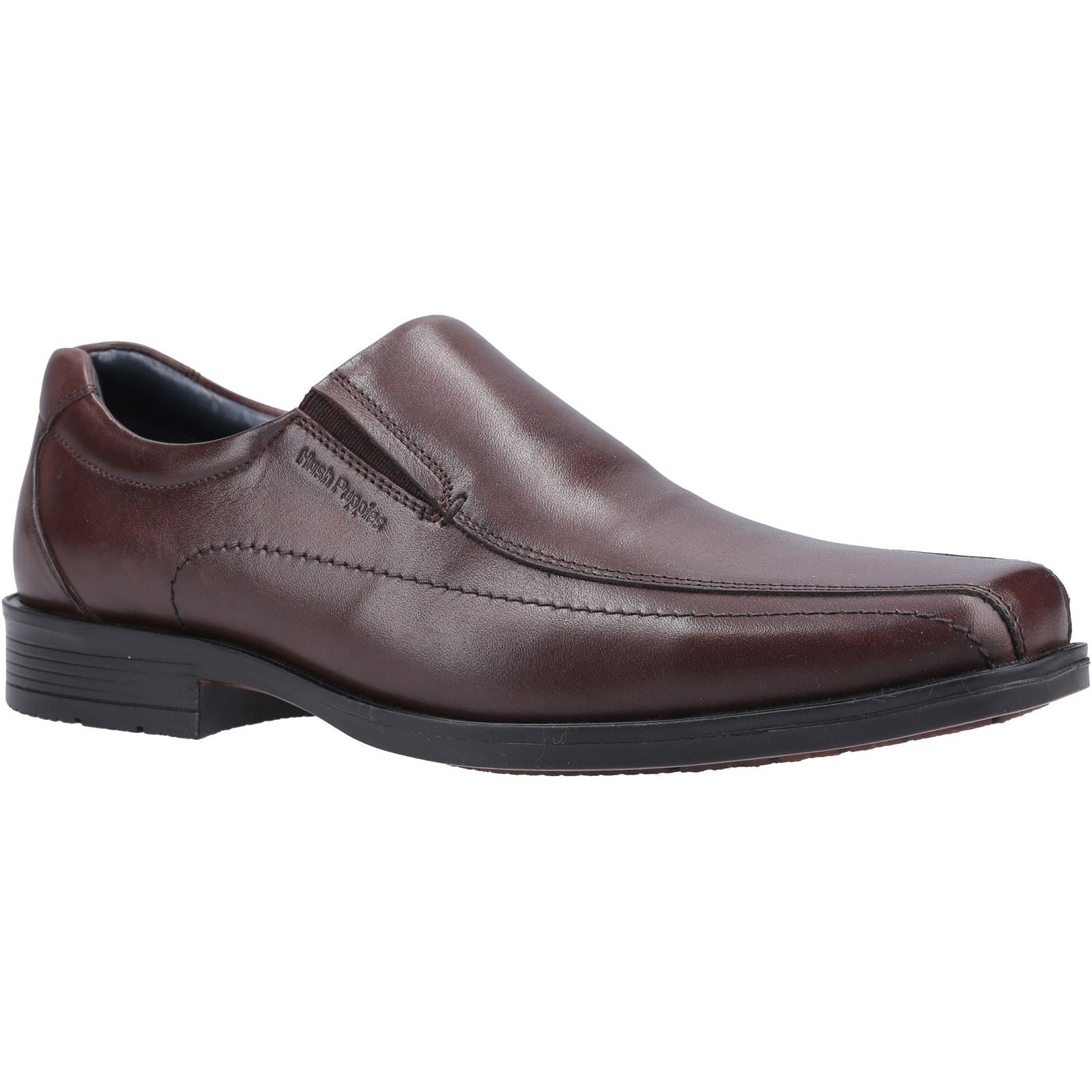 Hush Puppies Brody Chaussures Pour Hommes En Cuir, Coloris Chocolat, À Enfiler.