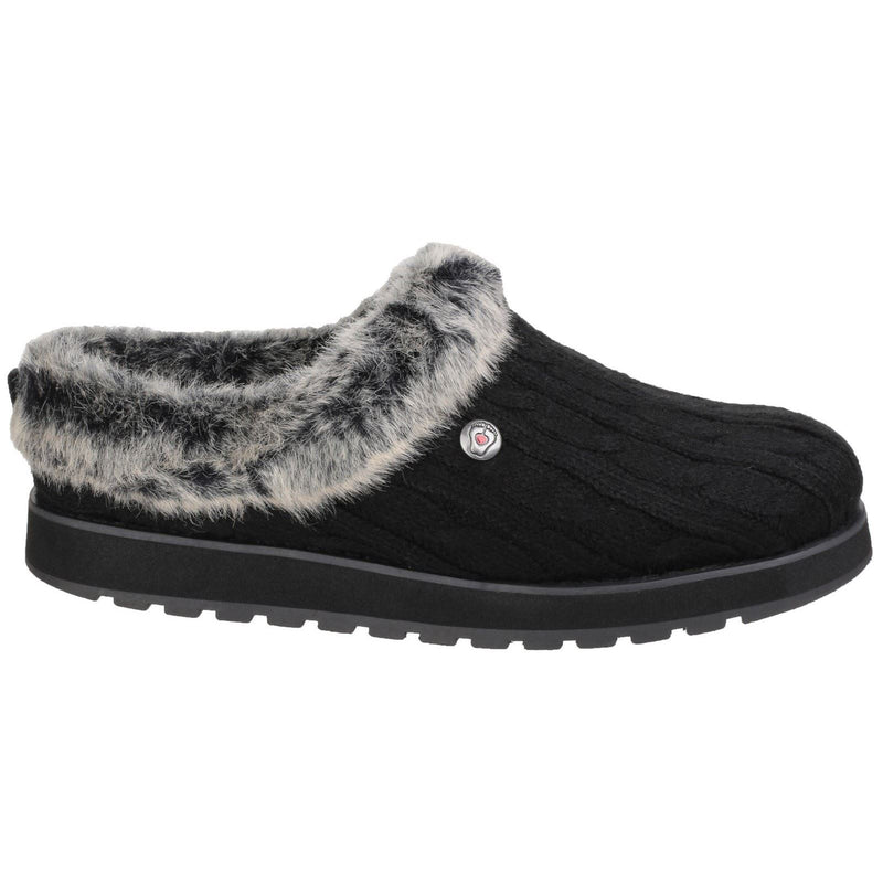 Skechers Keepsakes Ice Angel Chaussons Noirs Pour Femmes En Polyester