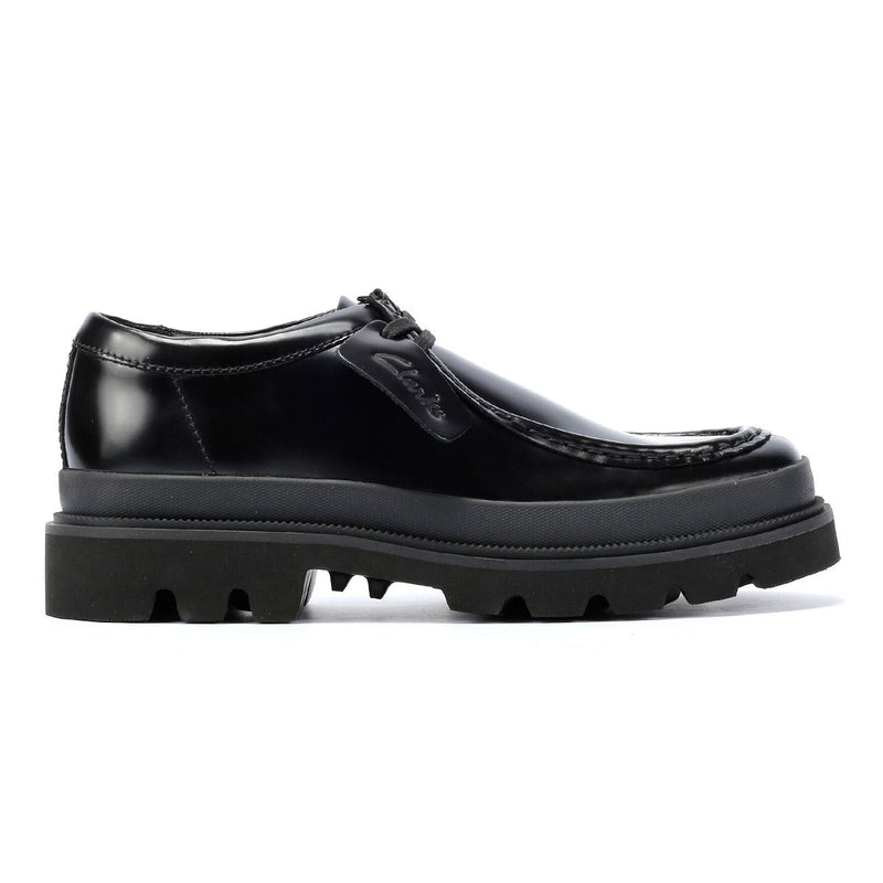 Clarks Main Badell Seam Chaussures en cuir noir à lacets pour hommes