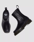 Dr. Martens Amaayah Lo Bottes Noires En Cuir Pour Femmes