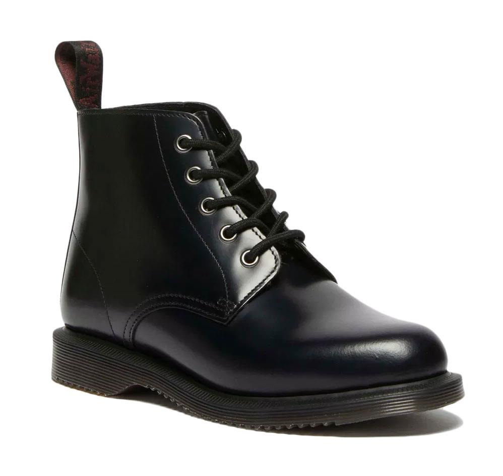 Dr. Martens Emmeline Bottes Noires En Cuir Pour Femmes