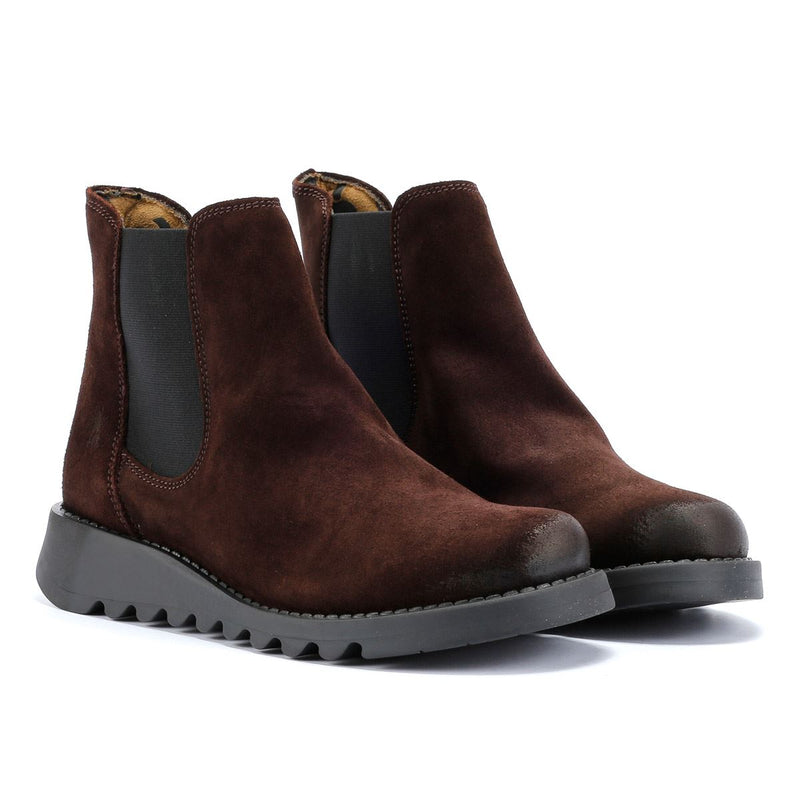 Fly London Salv Bottes En Daim Marron Pour Femmes