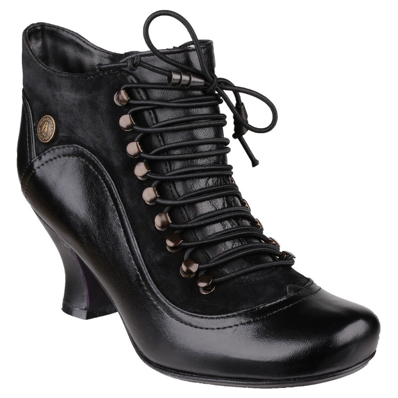 Hush Puppies Vivianna Bottes Noires En Cuir Pour Femmes