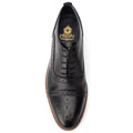 Base London Cast Waxy Chaussures Richelieu Pour Hommes En Cuir Noir