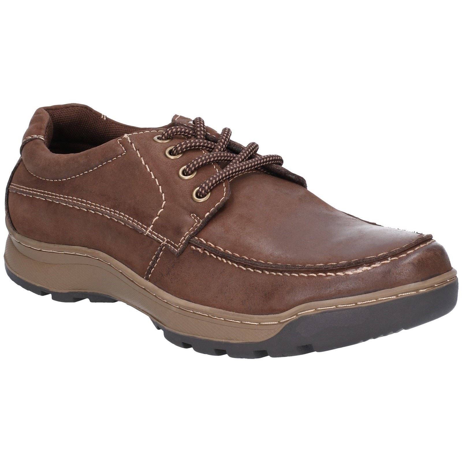 Hush Puppies Tucker Chaussures En Cuir Marron À Lacets Pour Homme