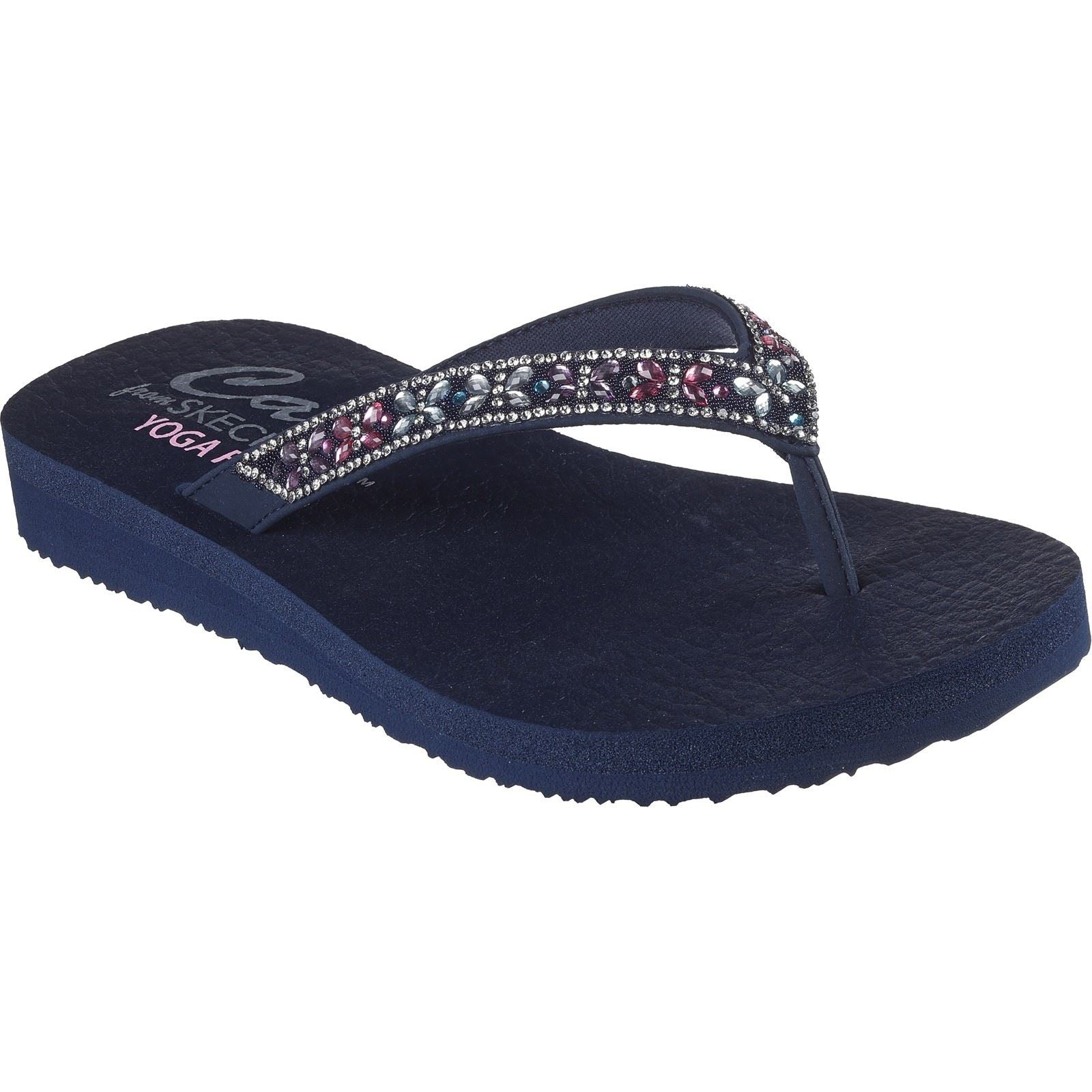 Skechers Meditation Butterfly Garden Sandales Pour Femmes En Polyuréthane Bleu Marine/Multicolores