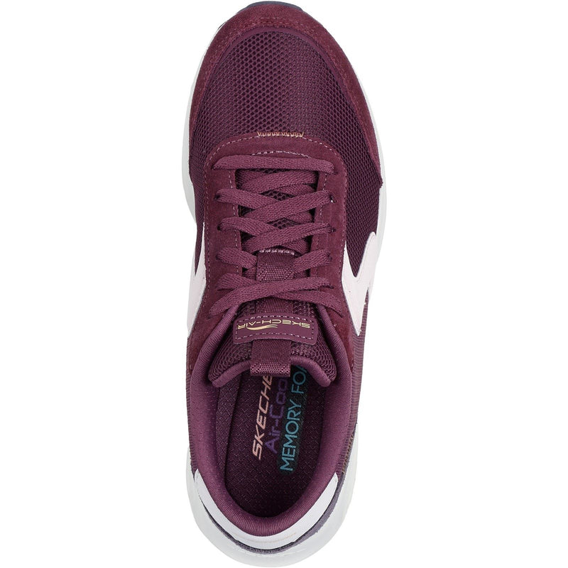 Skechers Skech-Air Court Air Wave Sneakers Femme En Cuir Bordeaux/Multicolore