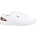 Superga 2630 Stripe Pad Leopard Baskets Blanches/ Léopard Pour Femmes 100 % Coton