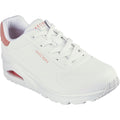 Skechers Uno Pop Back Baskets Synthétiques Blanches/Corail Pour Femmes