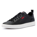 Hugo Morrie Tennis Baskets Noires Pour Hommes En Similicuir