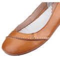 Hush Puppies Janessa Ballérines Plates En Cuir Pour Femmes De Couleur Beige.