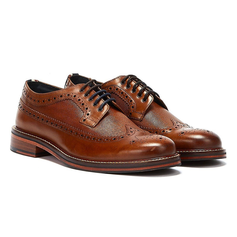 Ben Sherman Archie Brogue Chaussures En Cuir Marron À Lacets Pour Homme