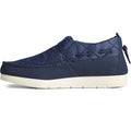 Sperry Moc-Sider Chaussures Mocassins En Daim Pour Femmes, Bleu Marine