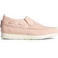 Sperry Moc-Sider Chaussures Mocassins Femme En Daim De Couleur Rose Pâle