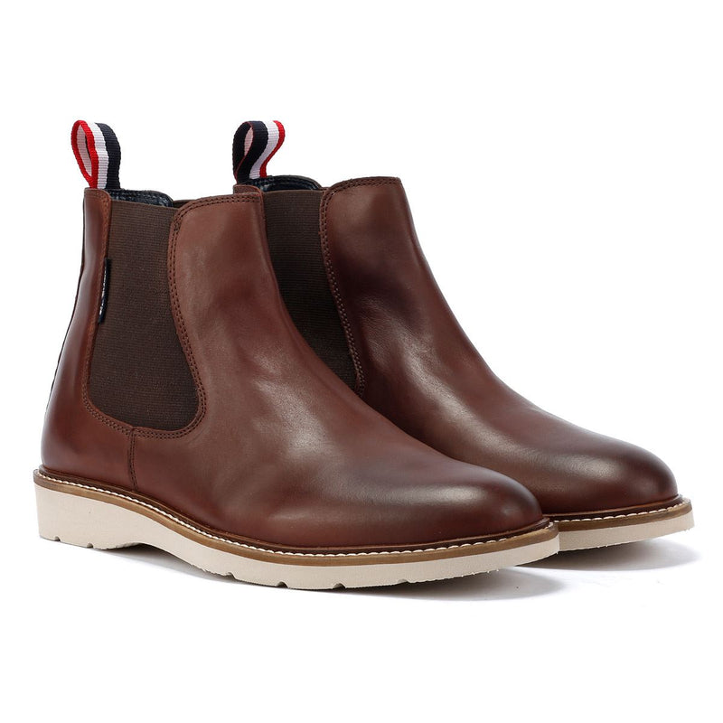 Ben Sherman Hampton Bottes Rouges En Cuir Pour Hommes