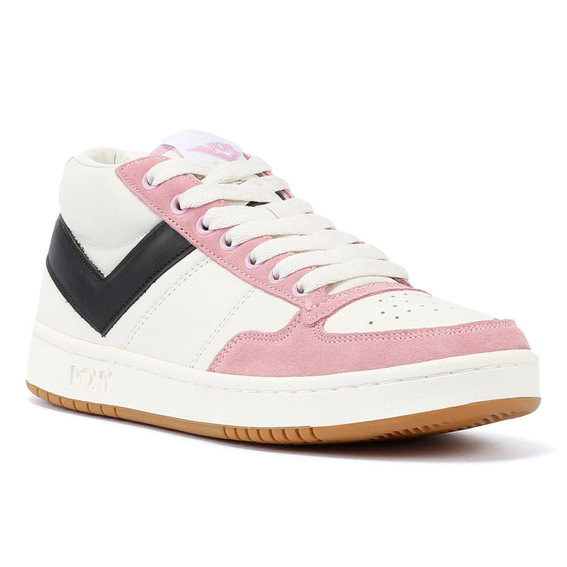 Pony #1 Low Baskets En Daim Blancs/Rose