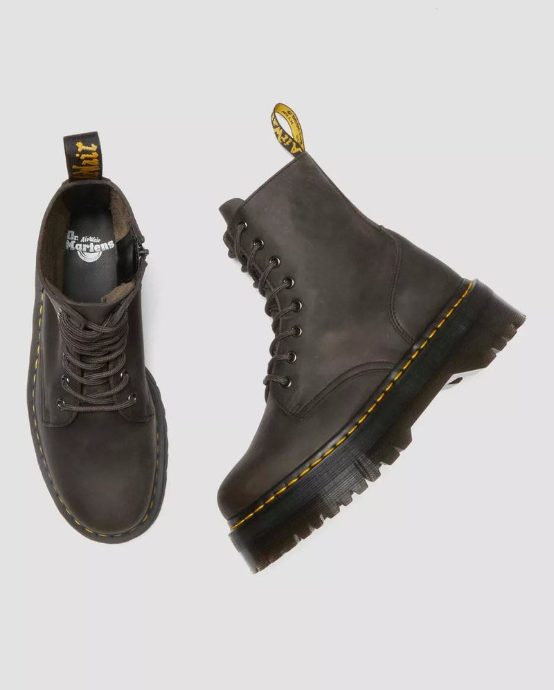 Dr. Martens Jadon Bottes En Cuir Pour Femme De Couleur Grise