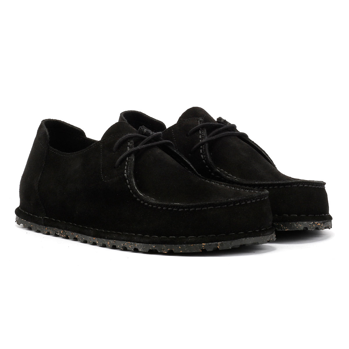 Birkenstock Utti Chaussures Mocassins Noires Pour Hommes En Daim