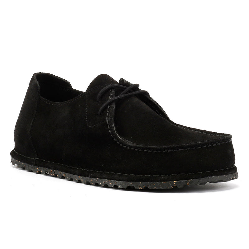 Birkenstock Utti Chaussures Mocassins Noires Pour Hommes En Daim