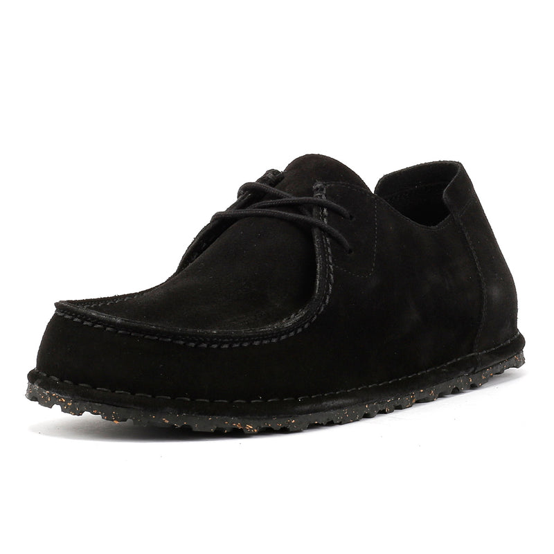 Birkenstock Utti Chaussures Mocassins Noires Pour Hommes En Daim