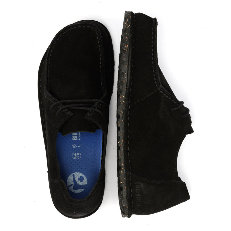 Birkenstock Utti Chaussures Mocassins Noires Pour Hommes En Daim