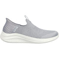 Skechers Ultra Flex 3.0 Smooth Step Baskets Pour Femmes En Textile Gris Clair