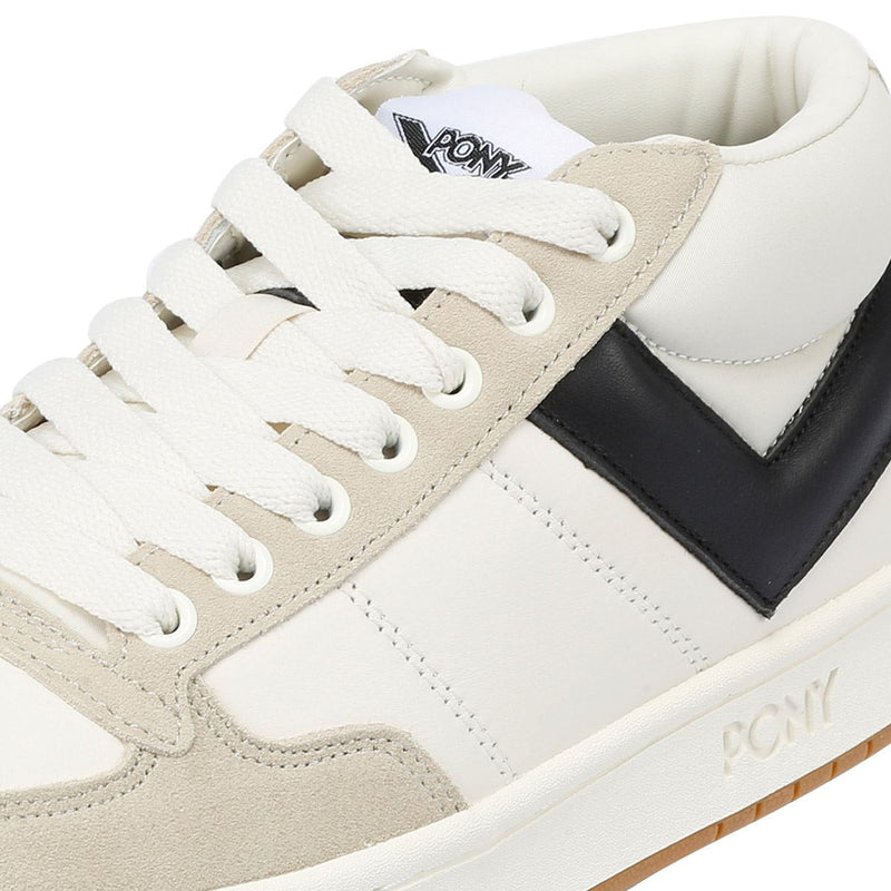 Pony #1 Low Baskets En Daim Blanches/Noires